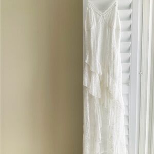 Boutique Waterfall Elegant White Lace High Low Dress